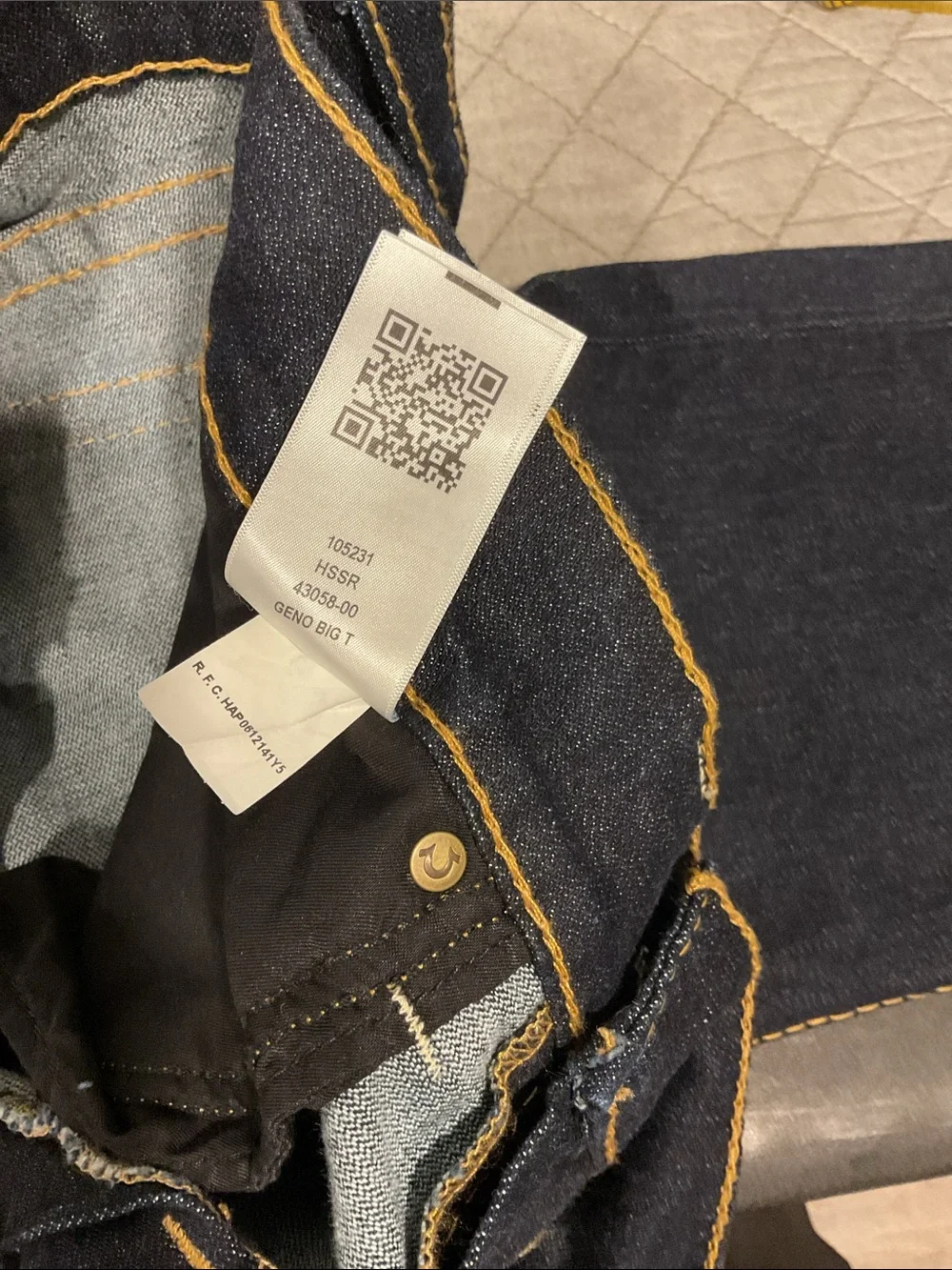True Religion Men's Dark Blue Distressed Slim Jeans
